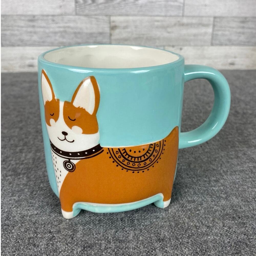 ECCOLO 3D CORGI Dog Ceramic Footed Mug 16oz Welsh Corgi Cup 2022 Cute Gift